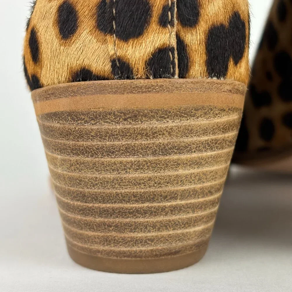 Sole Society Leopard Print Haircalf Bootie – Chic Pointed Toe, Size 8M